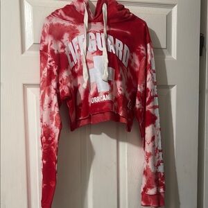 Red and White Tie-Dye Lifeguard Hoodie